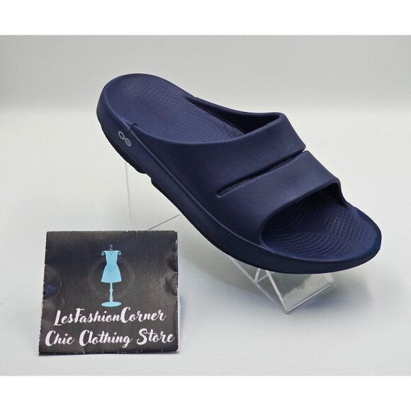OOfos OOriginal Men's Navy Blue Ooahh Sport Slide Sandals Size M9/Wo's 11 2636 - Picture 15 of 16